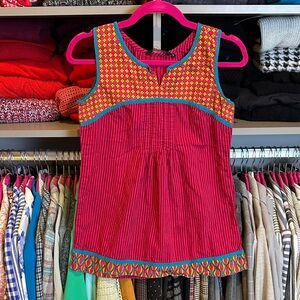 Globus pink/blue striped sleeveless v neck top size S